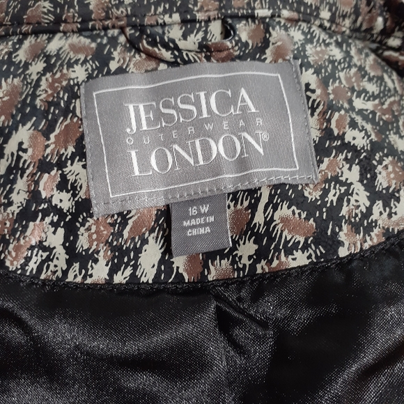 Jessica London Rose Gold Leopard Leather Jacket 16W NWT - Picture 2 of 10